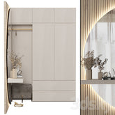 Trueliving 5 Door Corner Designer wardrobes Laminated Finish & PU Finish 8Ft *2Ft *9Ft -2438.4MM X 609MM X 2743.2MM)